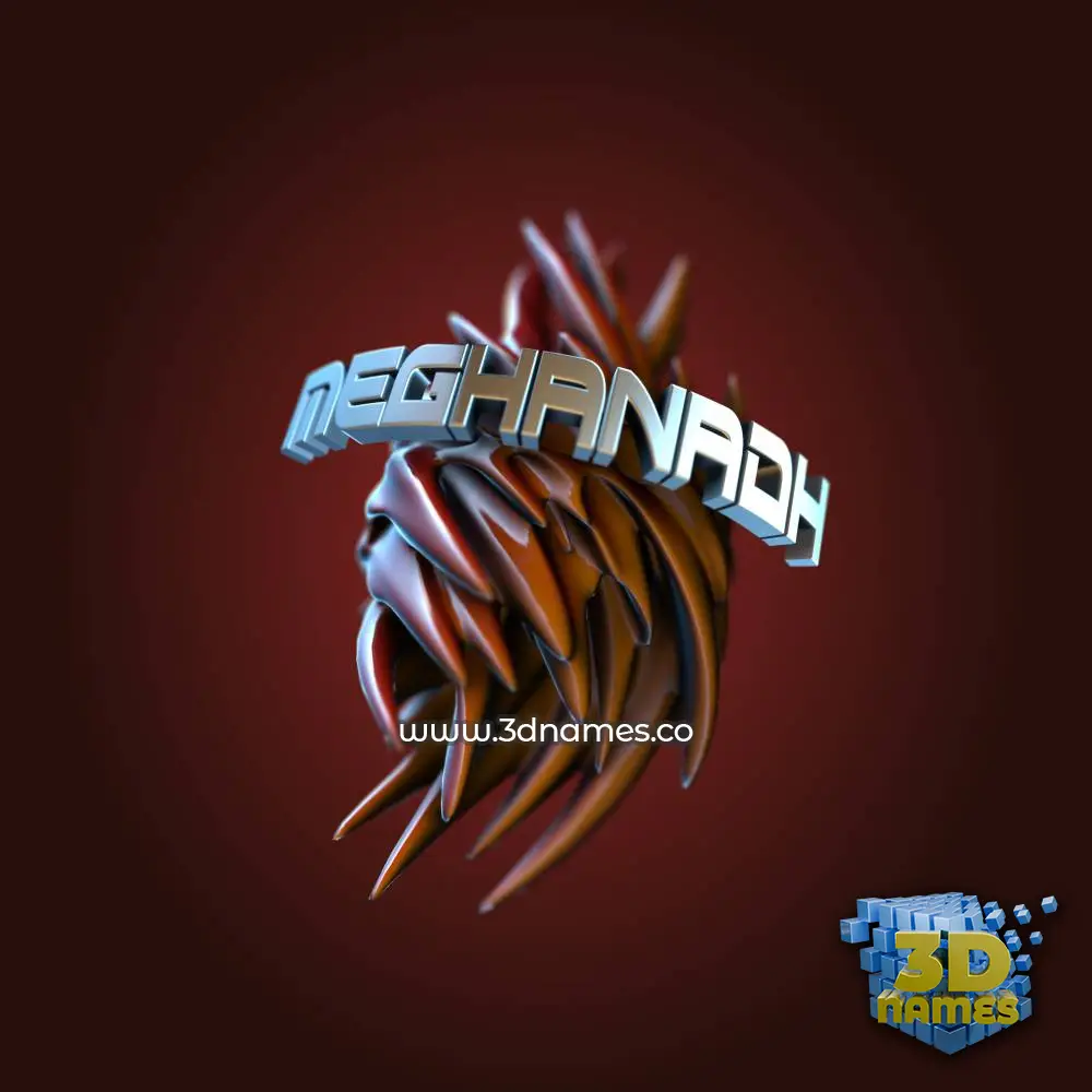 meghanadh in Red Twisted style - 3D name wallpaper