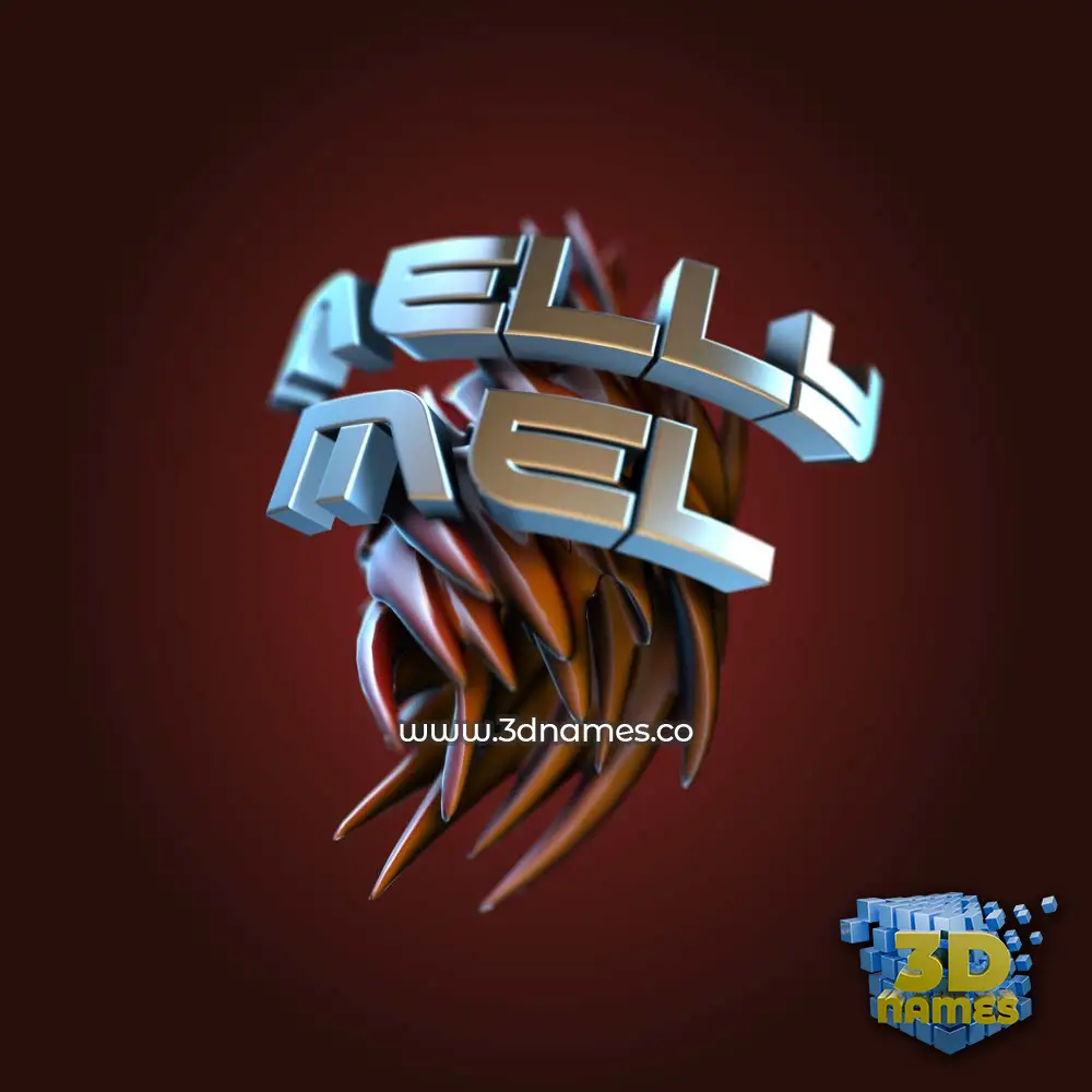 melly mel in Red Twisted style - 3D name wallpaper