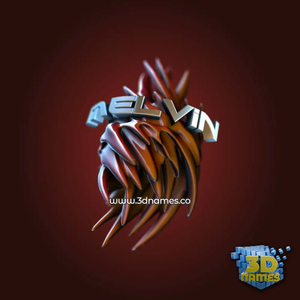 melvin in Red Twisted style - 3D name wallpaper