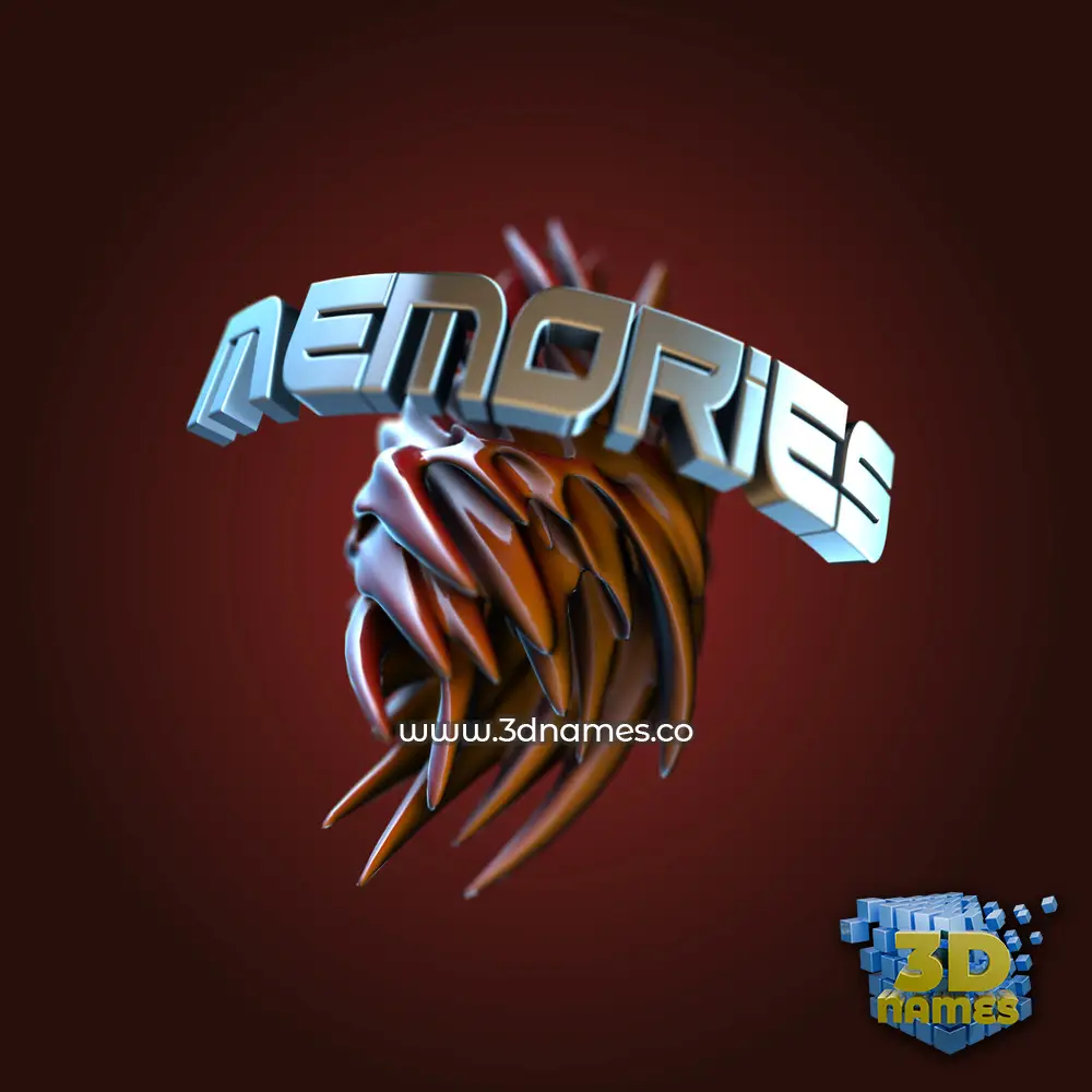 memories in Red Twisted style - 3D name wallpaper