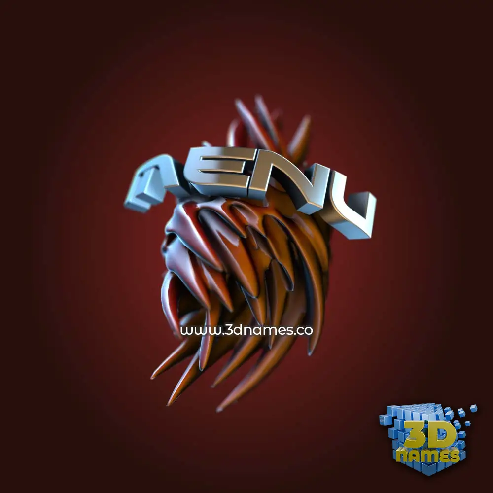 menu in Red Twisted style - 3D name wallpaper