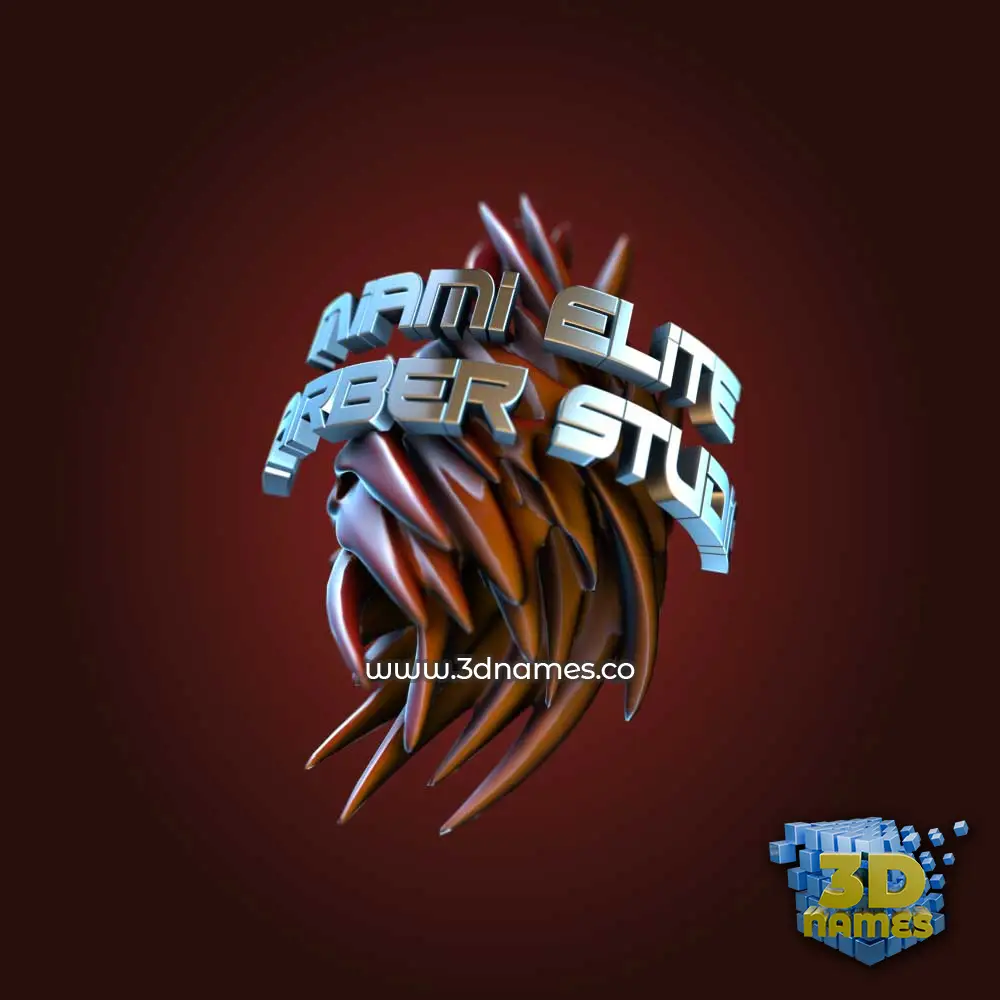 miami elite barber studio in Red Twisted style - 3D name wallpaper