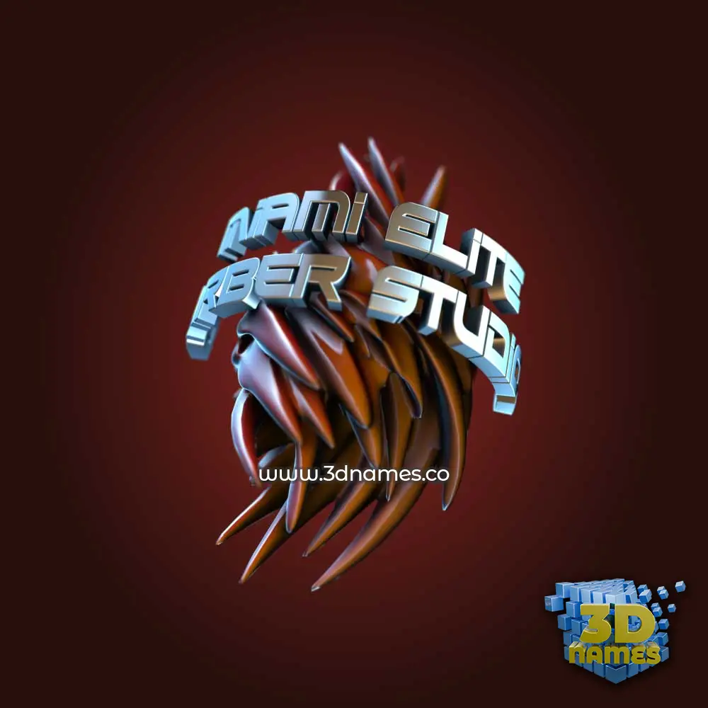 miami elite barber studios in Red Twisted style - 3D name wallpaper