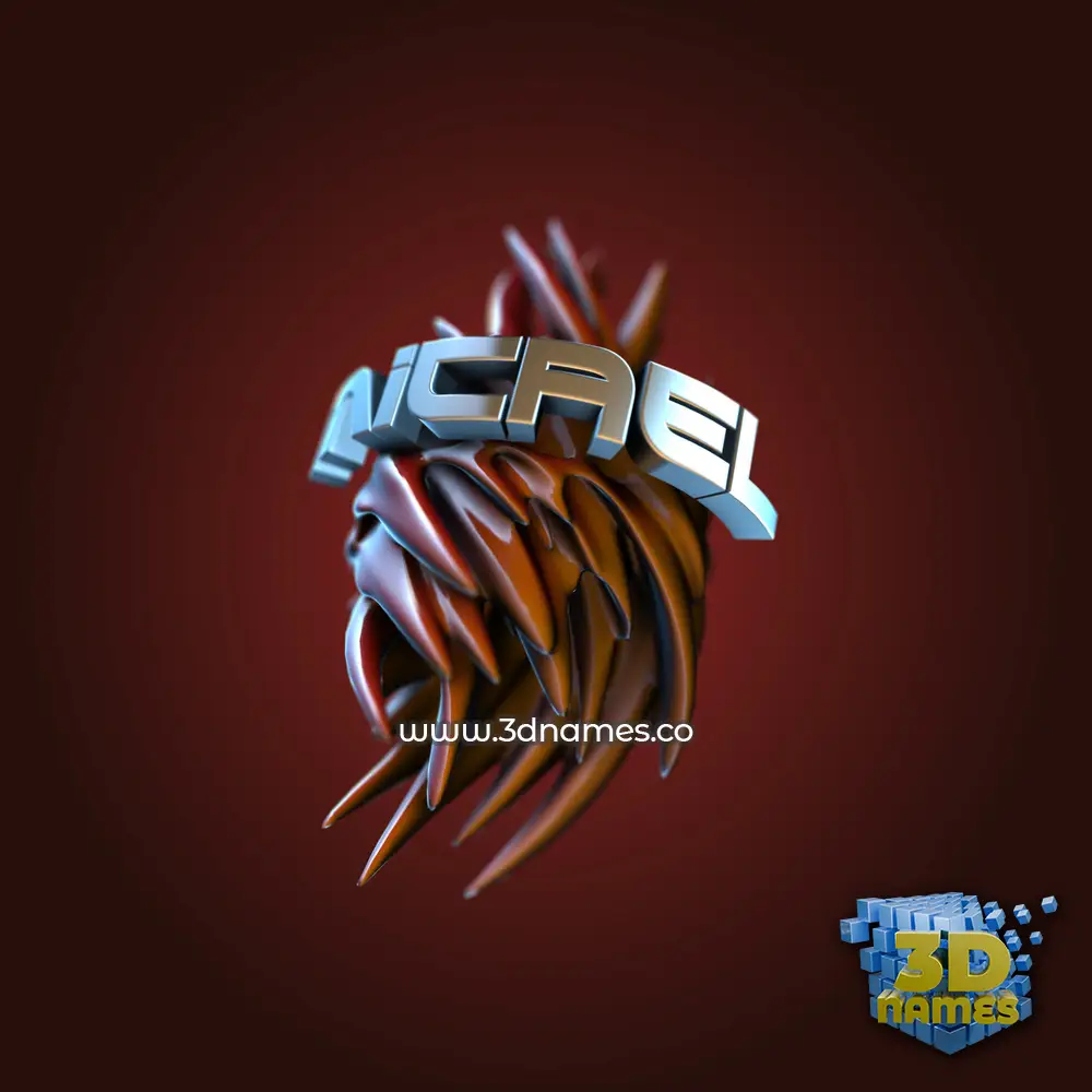 micael in Red Twisted style - 3D name wallpaper