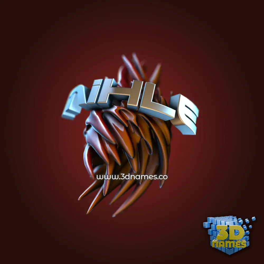 mihle in Red Twisted style - 3D name wallpaper