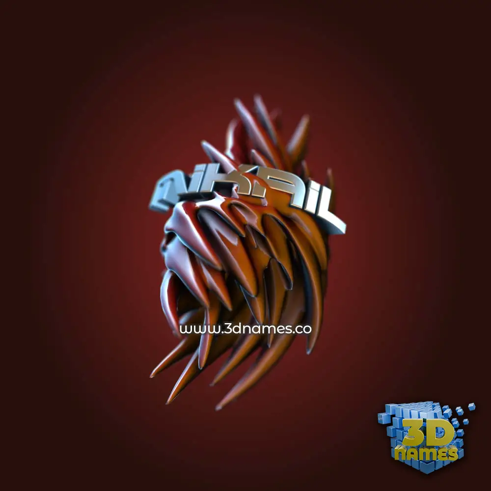 mikail in Red Twisted style - 3D name wallpaper