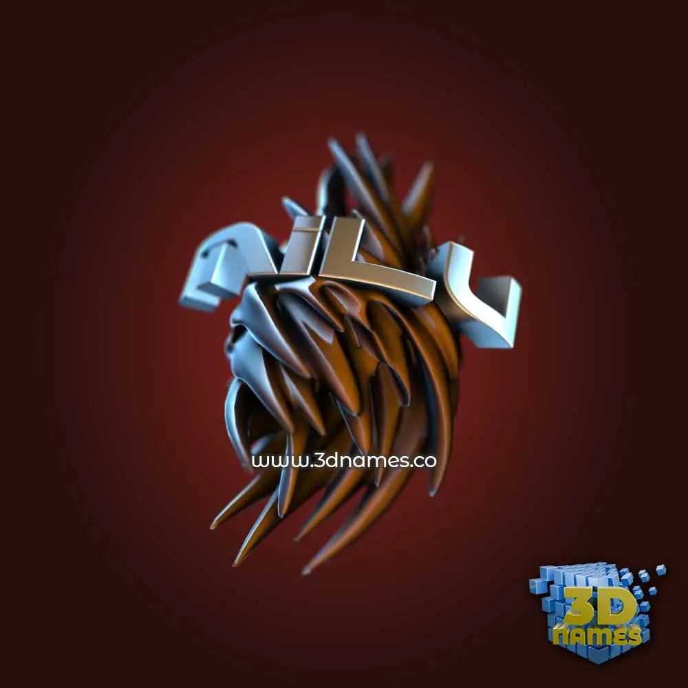 milu in Red Twisted style - 3D name wallpaper