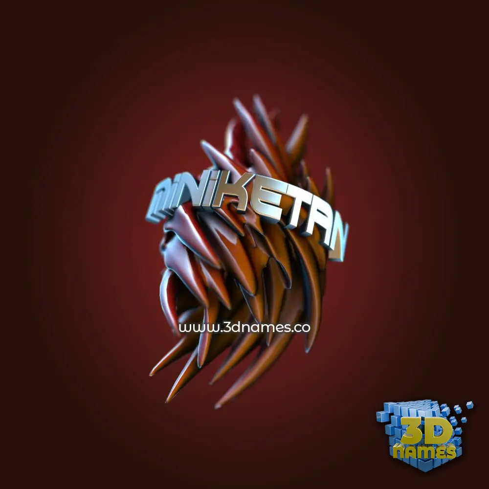 miniketan in Red Twisted style - 3D name wallpaper