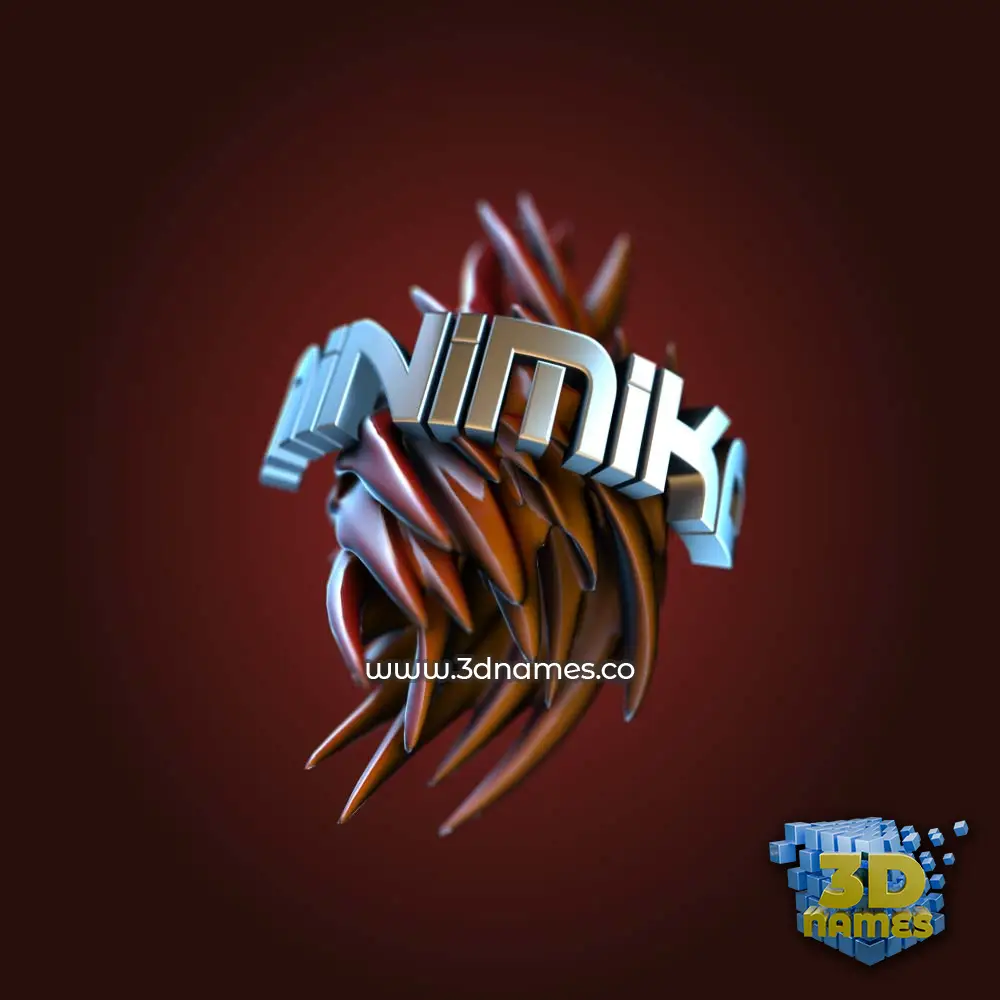 minimiko in Red Twisted style - 3D name wallpaper
