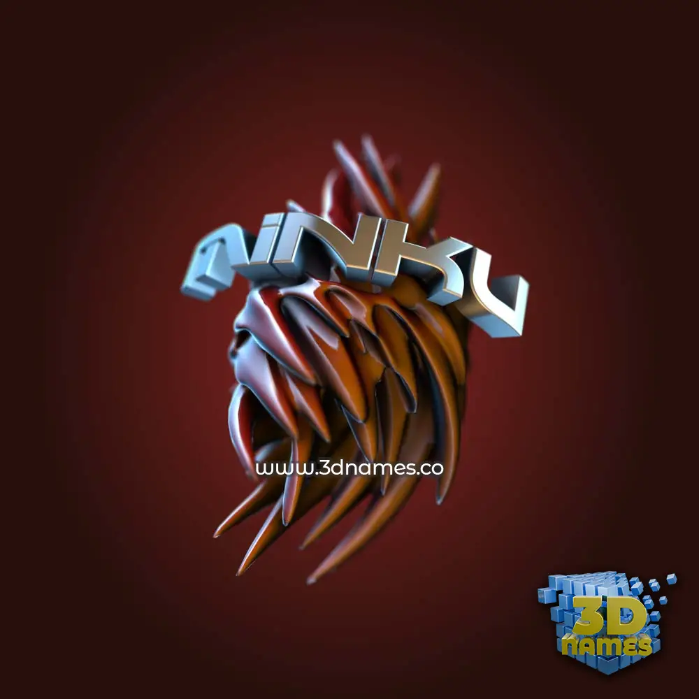minku in Red Twisted style - 3D name wallpaper