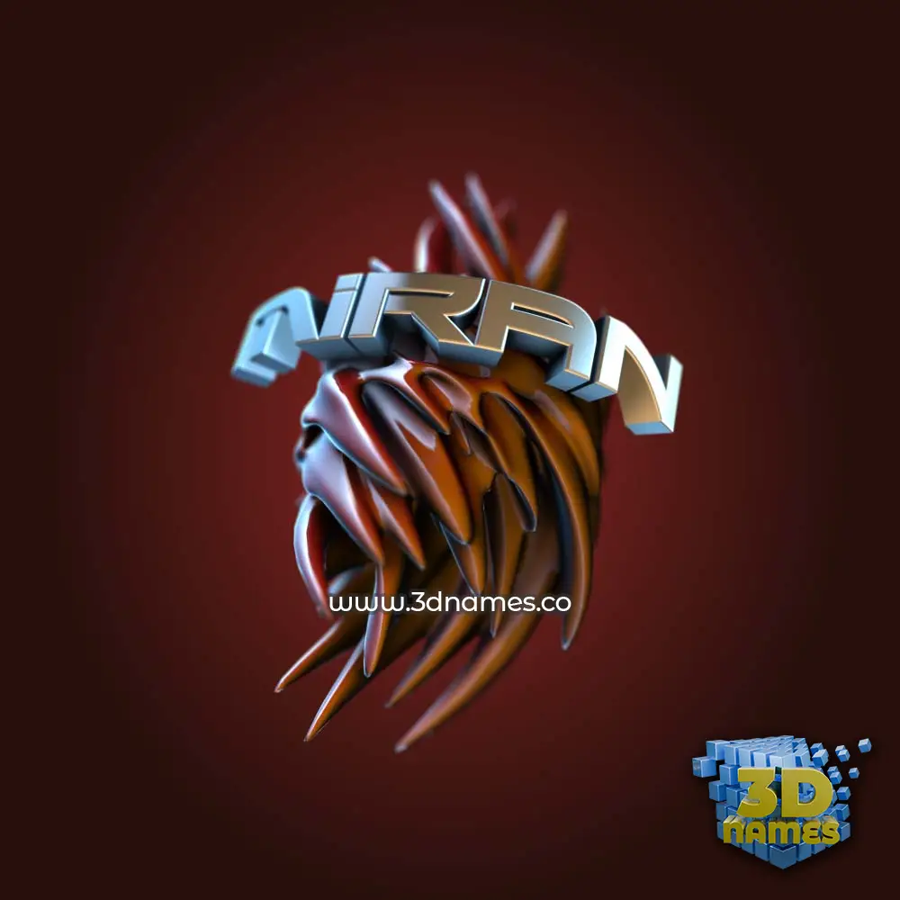 miran in Red Twisted style - 3D name wallpaper