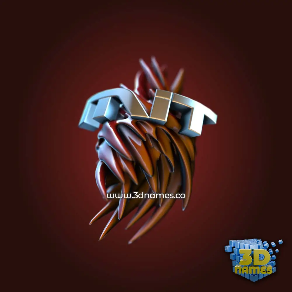 mit in Red Twisted style - 3D name wallpaper
