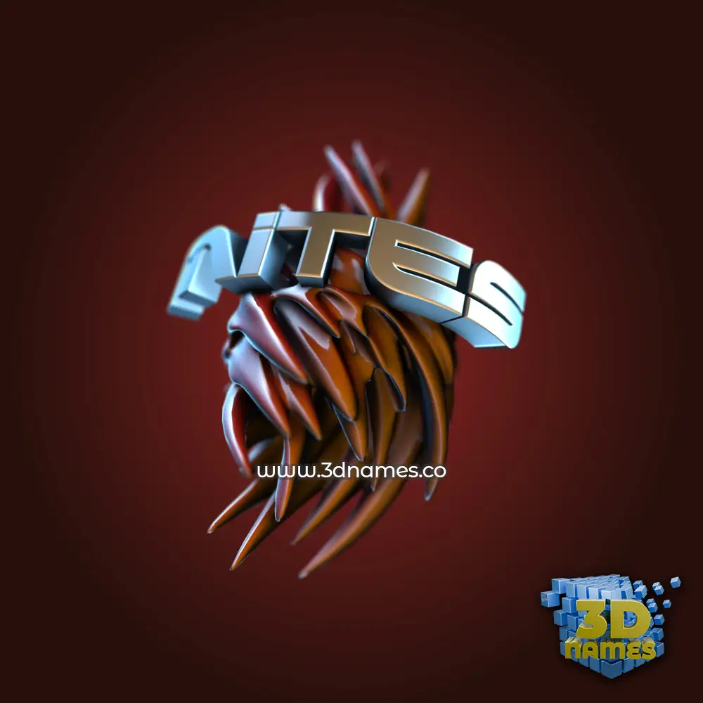 mites in Red Twisted style - 3D name wallpaper
