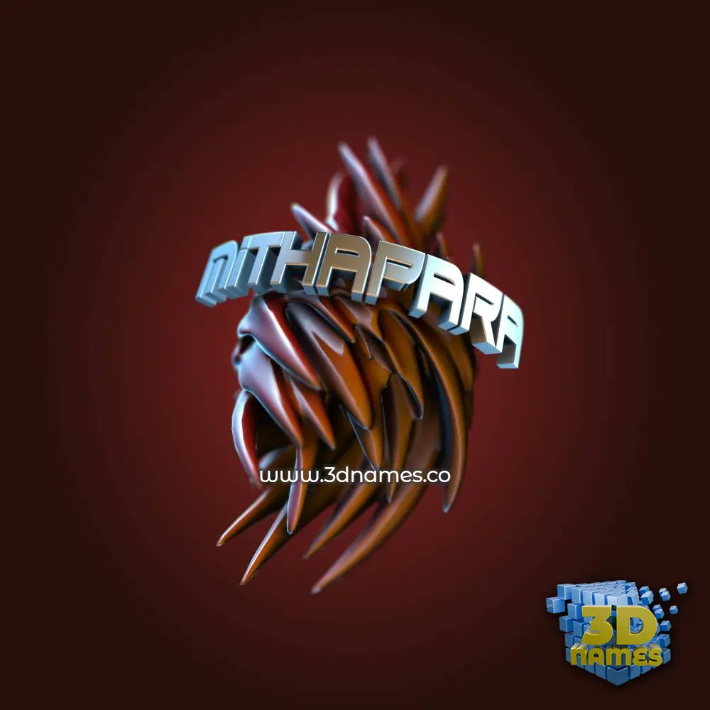 mithapara in Red Twisted style - 3D name wallpaper