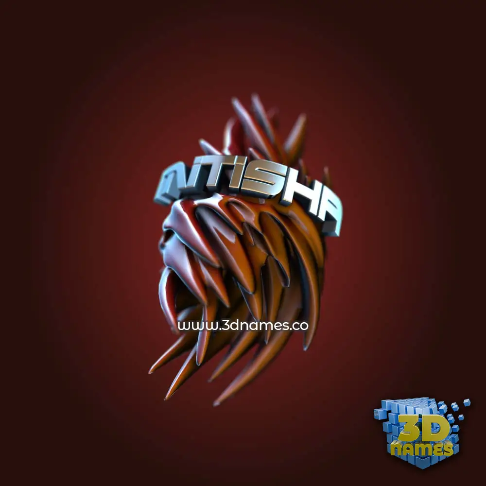 mitisha in Red Twisted style - 3D name wallpaper