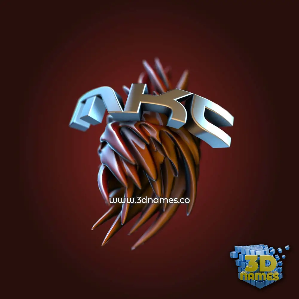 mkc in Red Twisted style - 3D name wallpaper