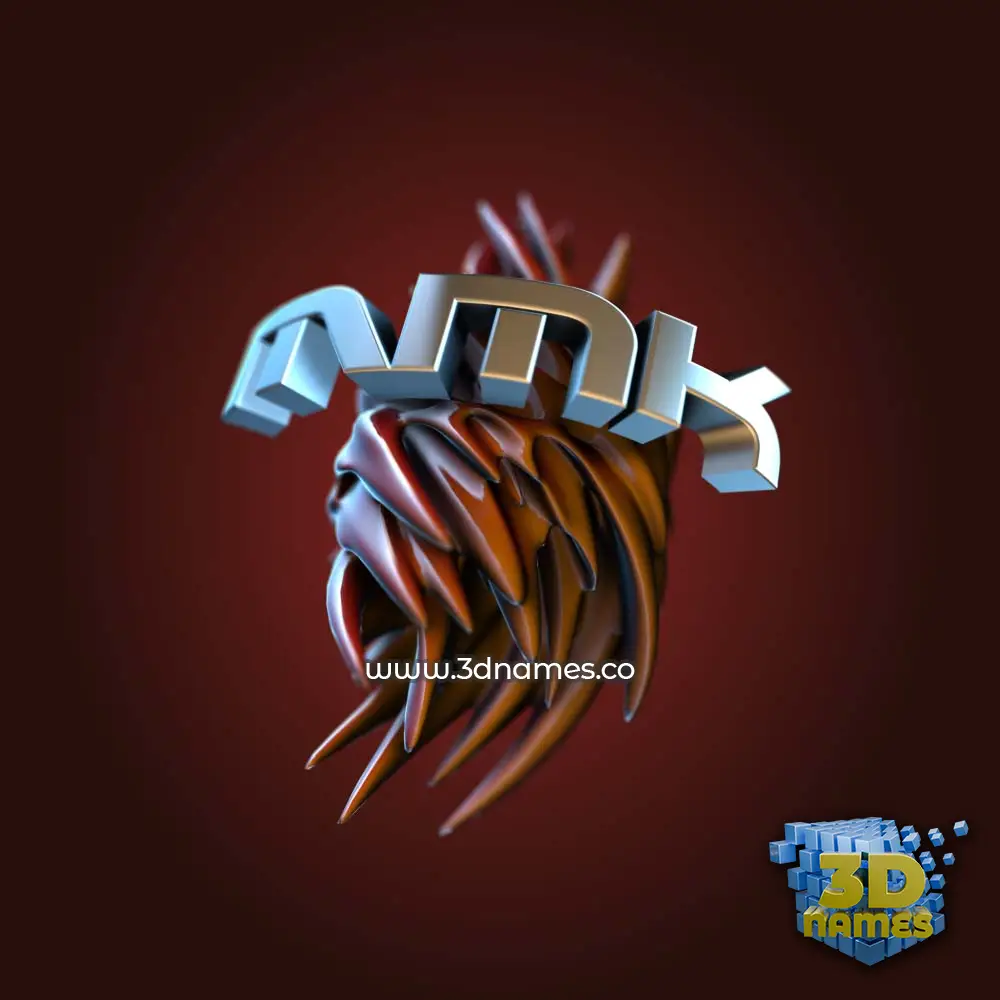 mmk in Red Twisted style - 3D name wallpaper