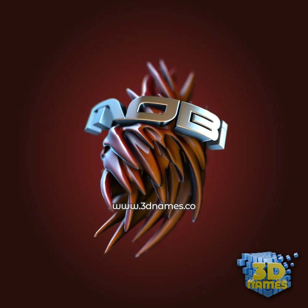 mobi in Red Twisted style - 3D name wallpaper
