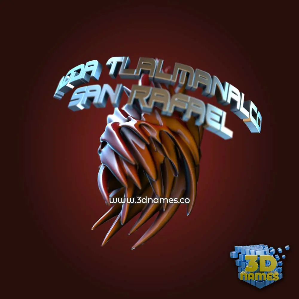 moda tlalmanalco san rafael in Red Twisted style - 3D name wallpaper