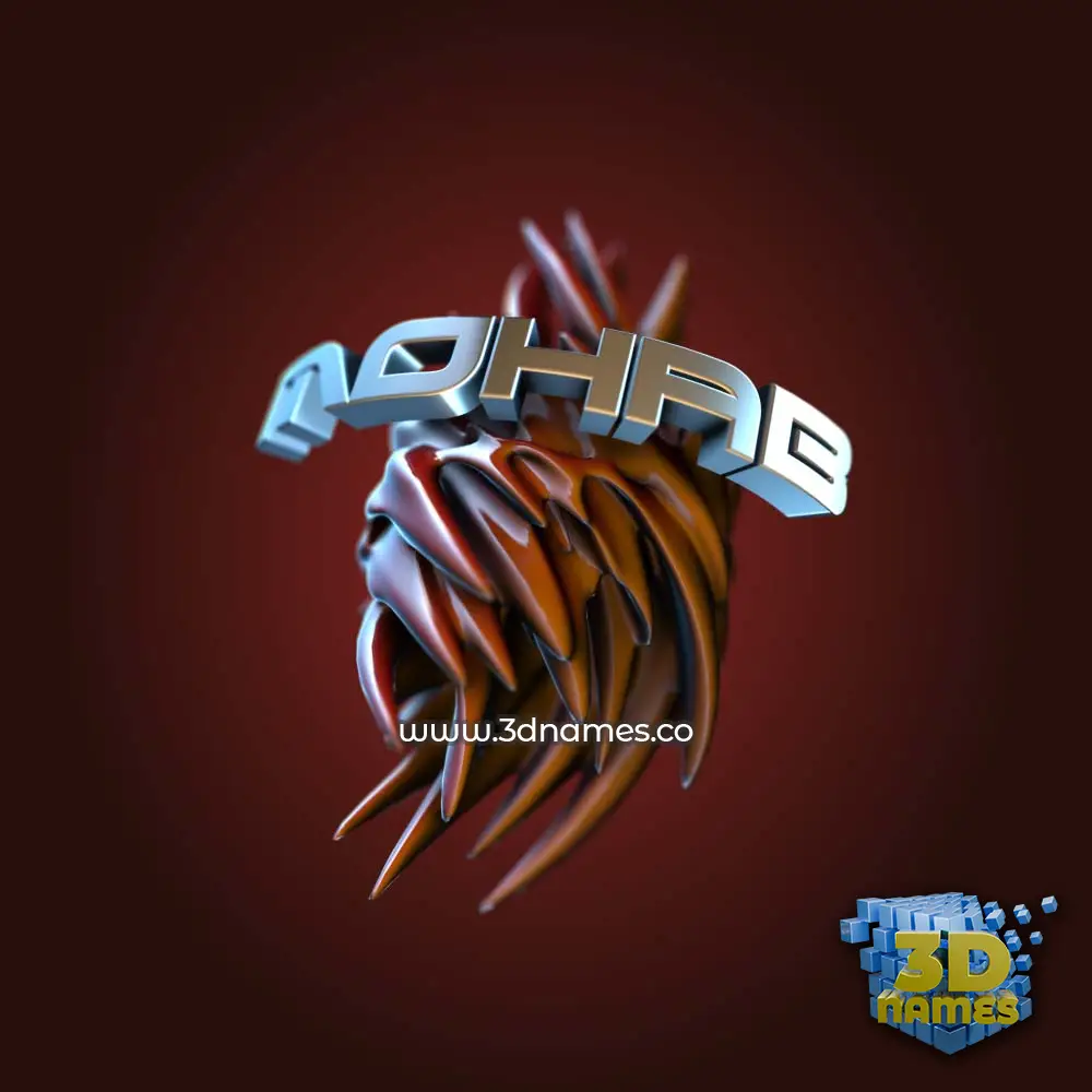 mohab in Red Twisted style - 3D name wallpaper