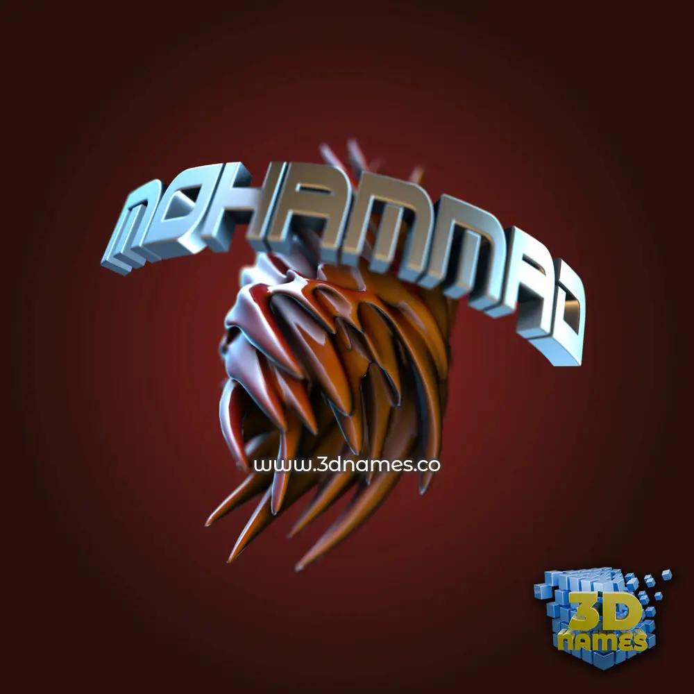 mohammad in Red Twisted style - 3D name wallpaper