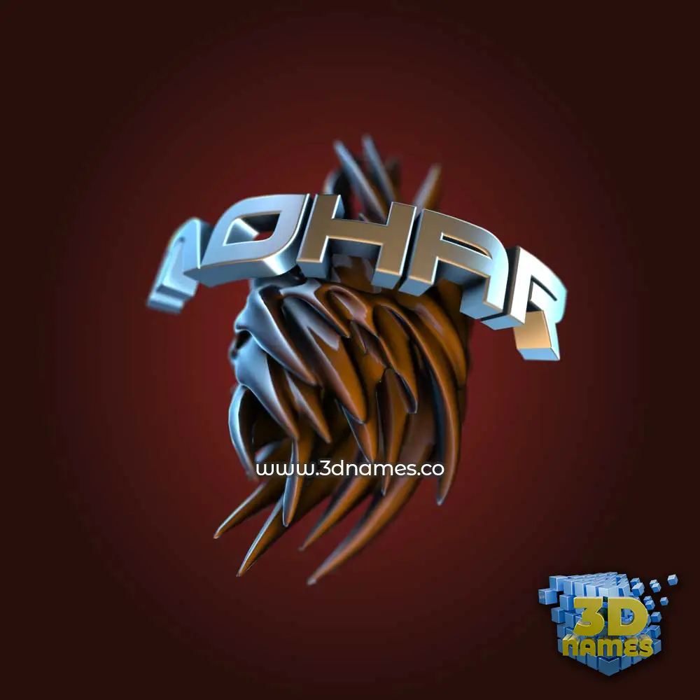 mohar in Red Twisted style - 3D name wallpaper