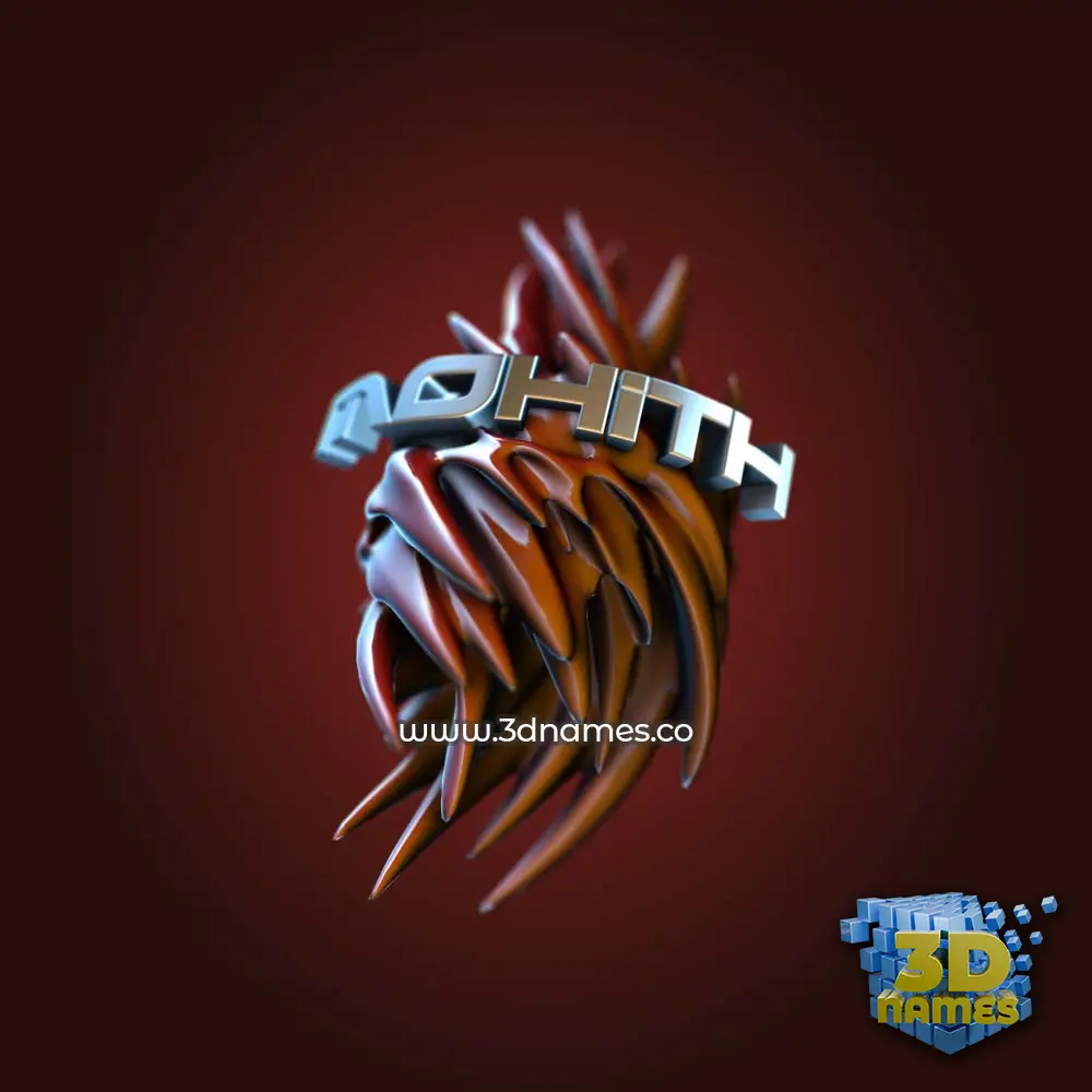 mohith in Red Twisted style - 3D name wallpaper