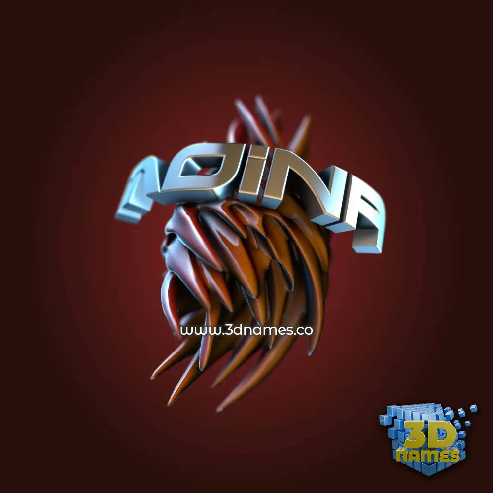moina in Red Twisted style - 3D name wallpaper