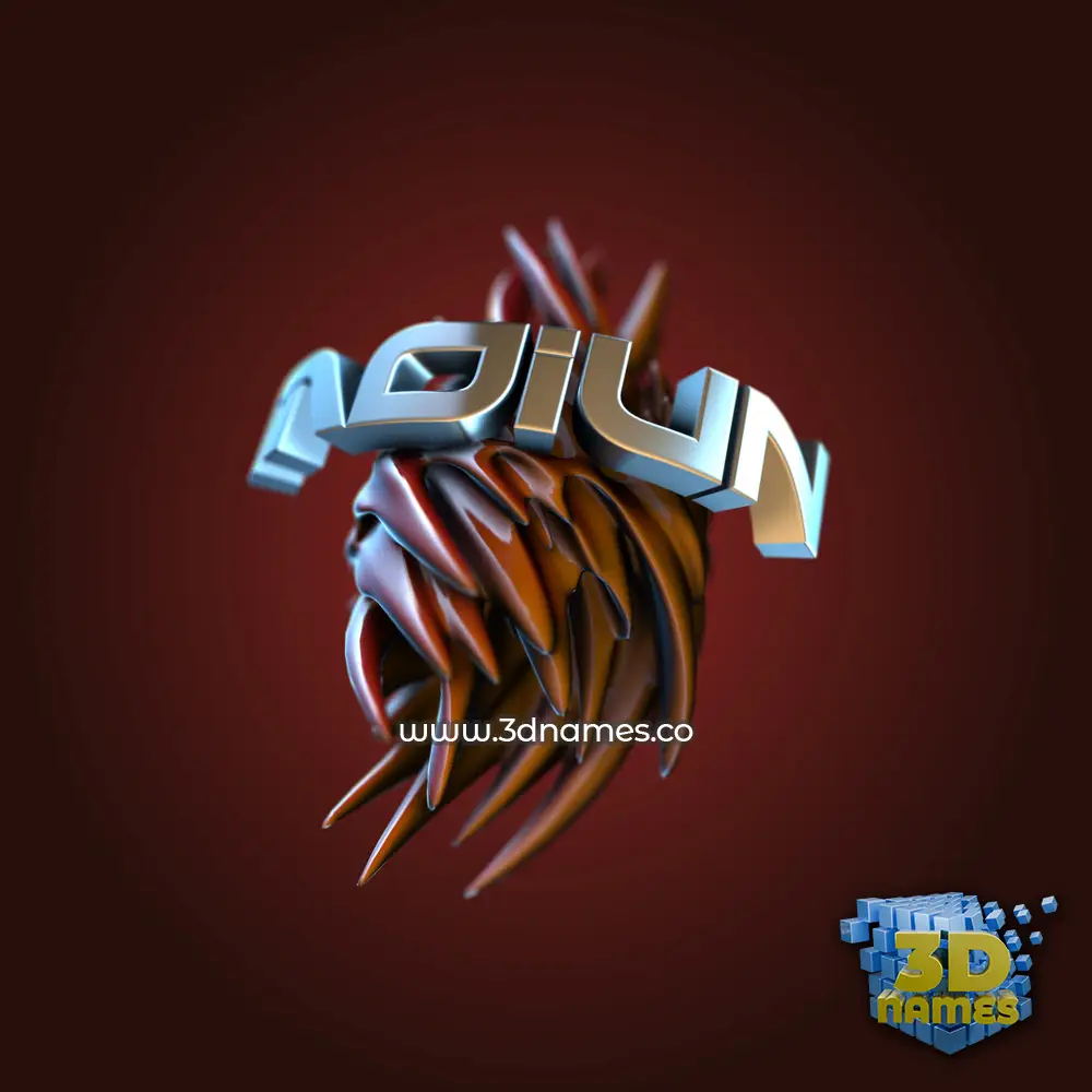 moiun in Red Twisted style - 3D name wallpaper