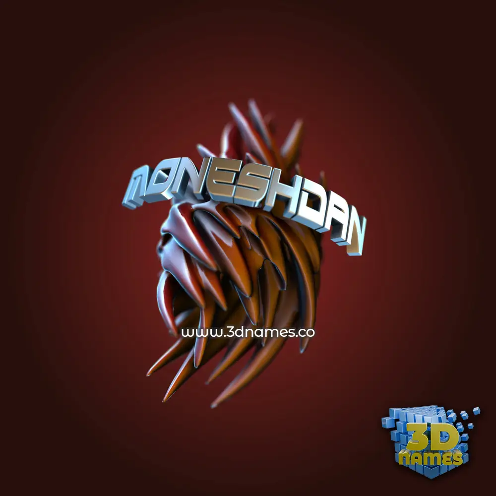 moneshdan in Red Twisted style - 3D name wallpaper