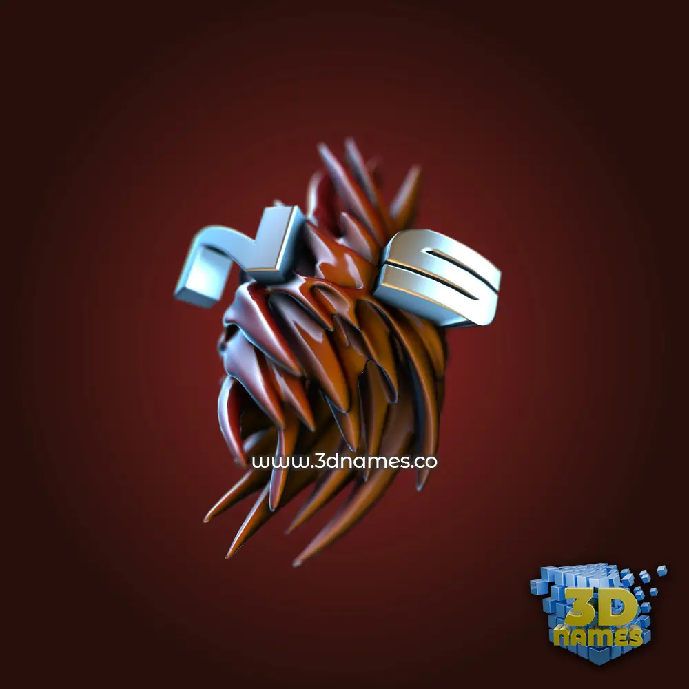 n s in Red Twisted style - 3D name wallpaper