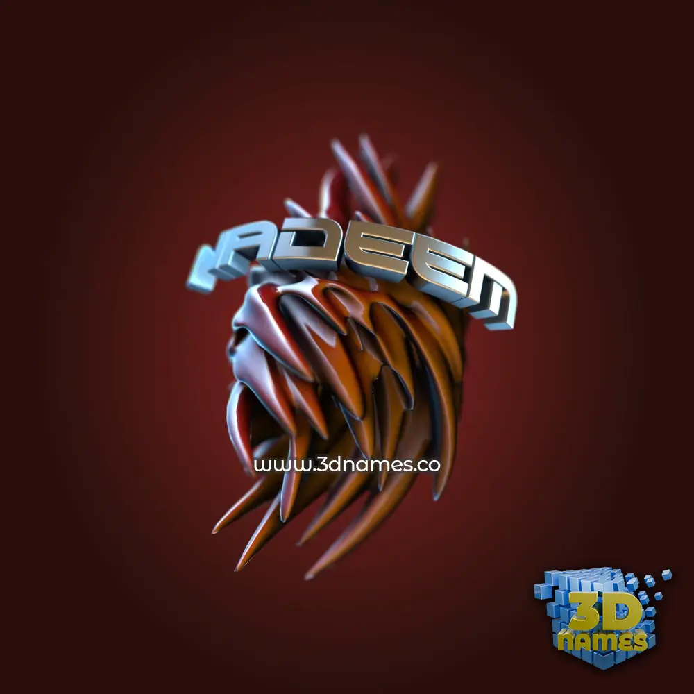nadeem in Red Twisted style - 3D name wallpaper