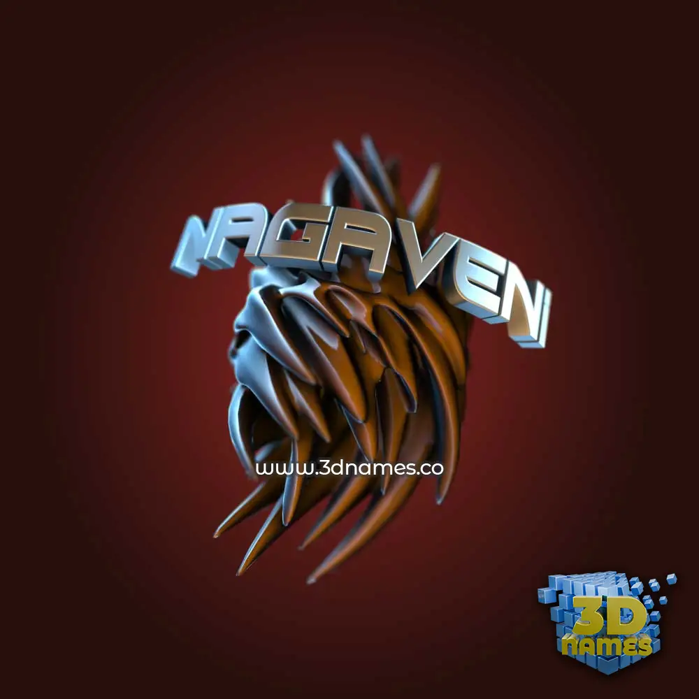 nagaveni in Red Twisted style - 3D name wallpaper
