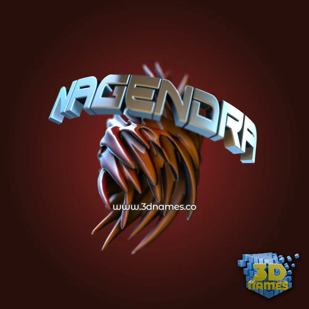 nagendra in Red Twisted style - 3D name wallpaper