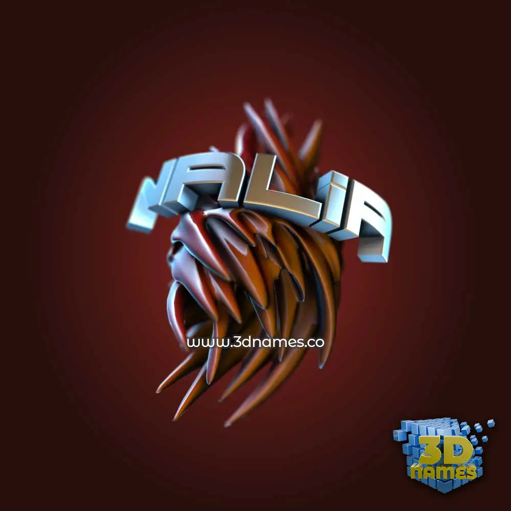 nalia in Red Twisted style - 3D name wallpaper