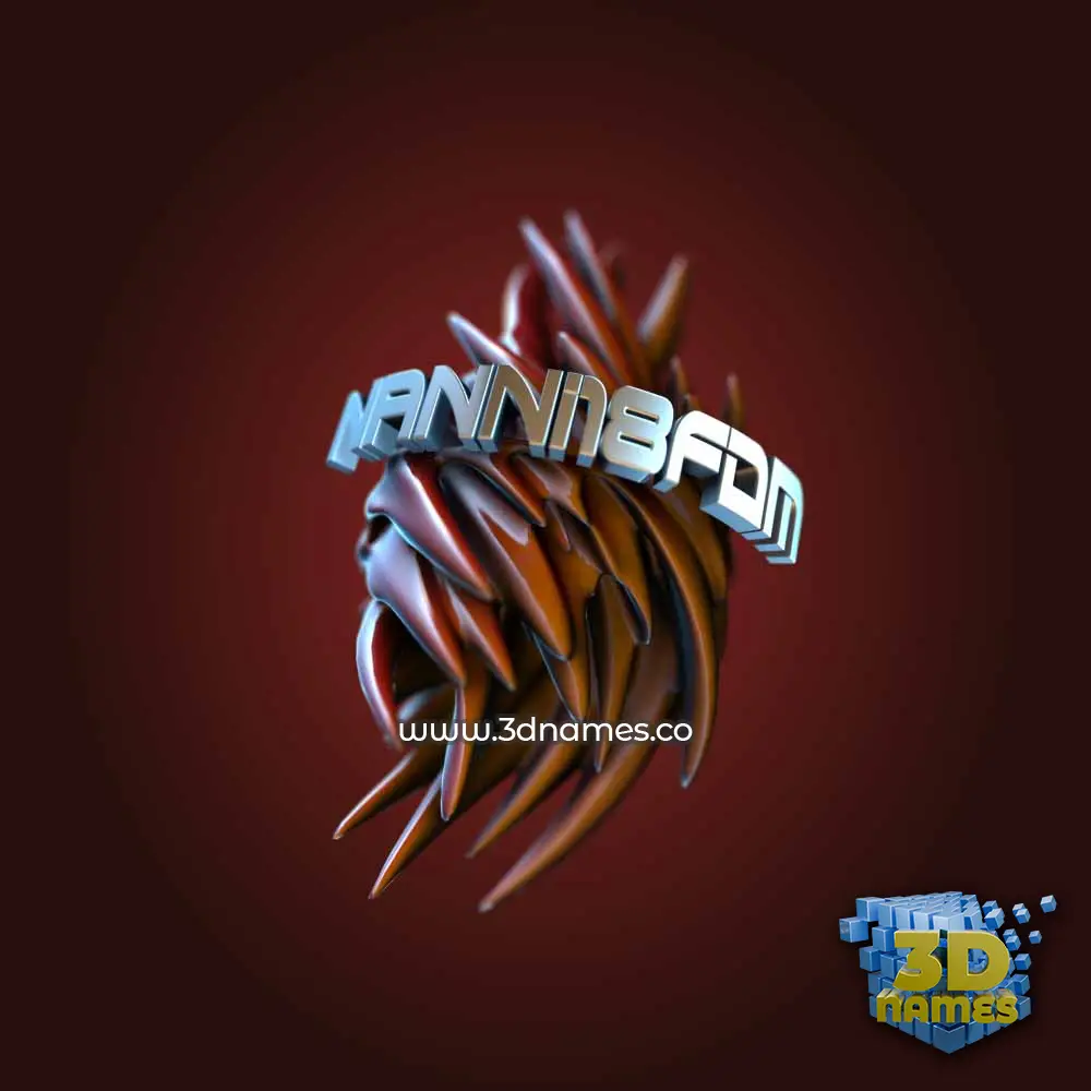 nanni18fdm in Red Twisted style - 3D name wallpaper