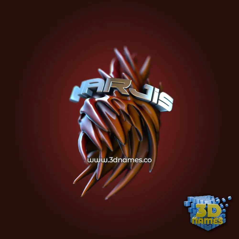 narjis in Red Twisted style - 3D name wallpaper