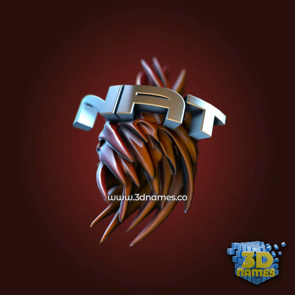 nat in Red Twisted style - 3D name wallpaper