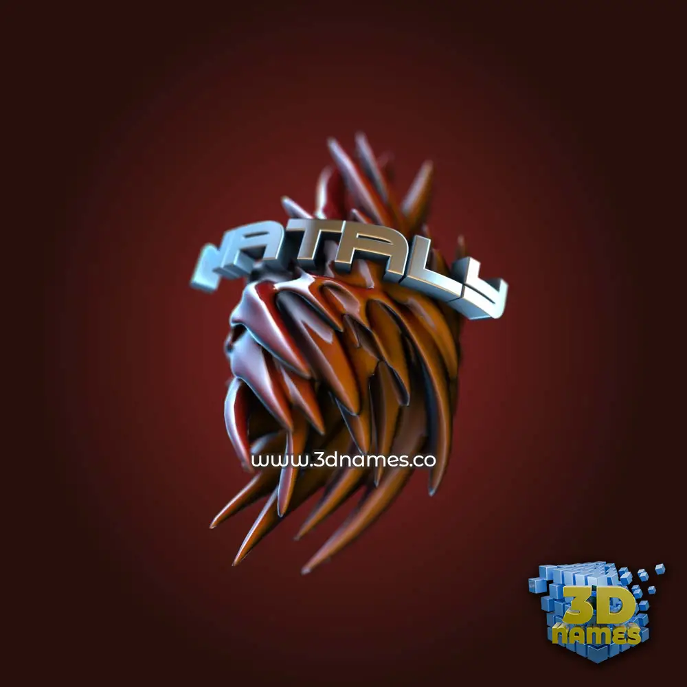 nataly in Red Twisted style - 3D name wallpaper