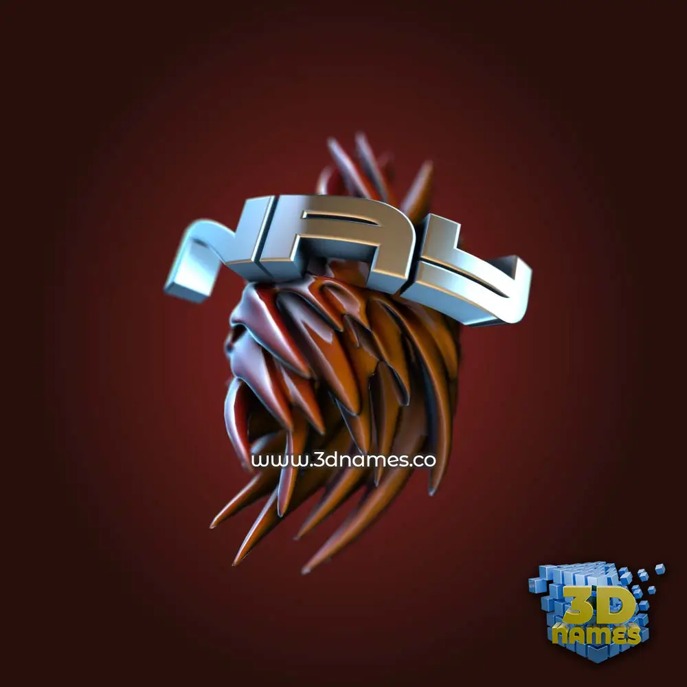 nay in Red Twisted style - 3D name wallpaper