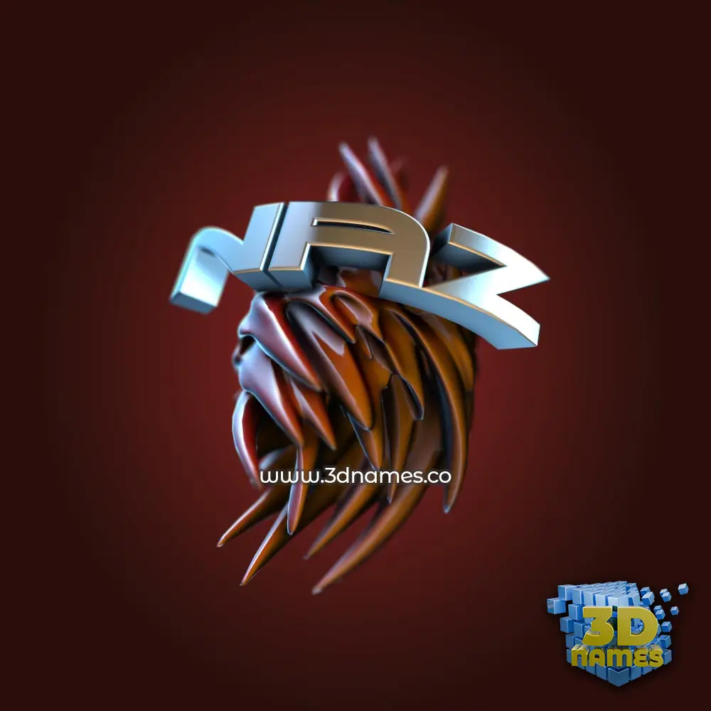naz in Red Twisted style - 3D name wallpaper