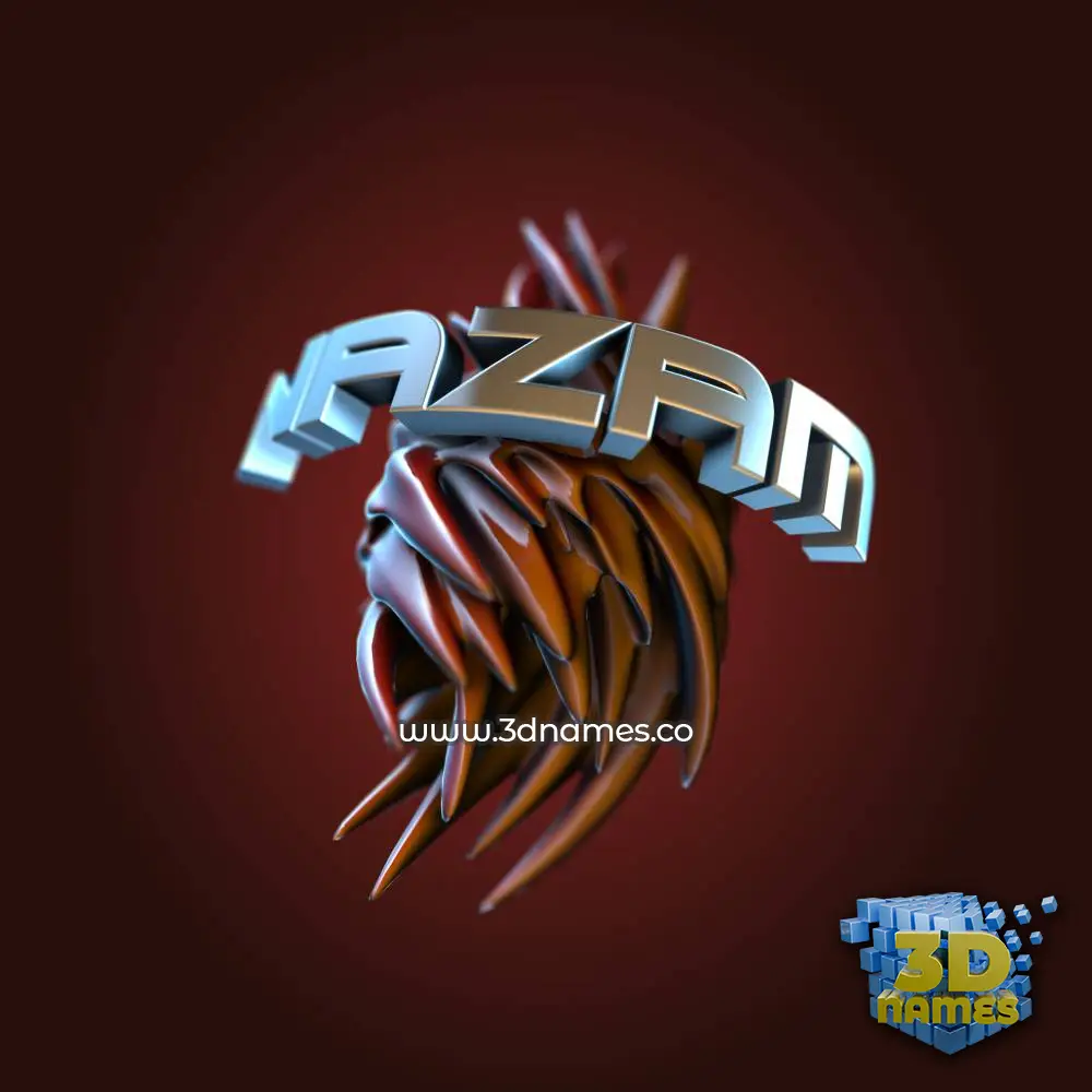 nazam in Red Twisted style - 3D name wallpaper