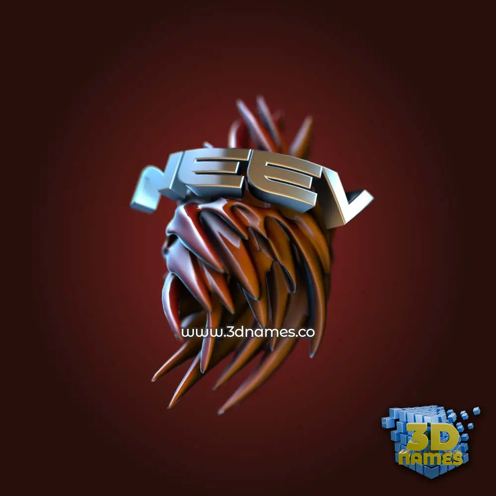 neev in Red Twisted style - 3D name wallpaper