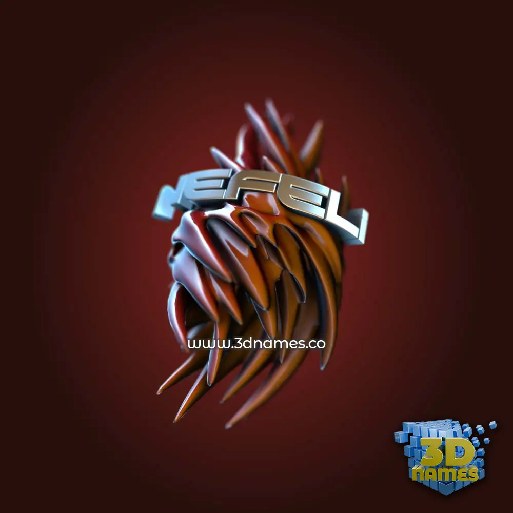 nefeli in Red Twisted style - 3D name wallpaper