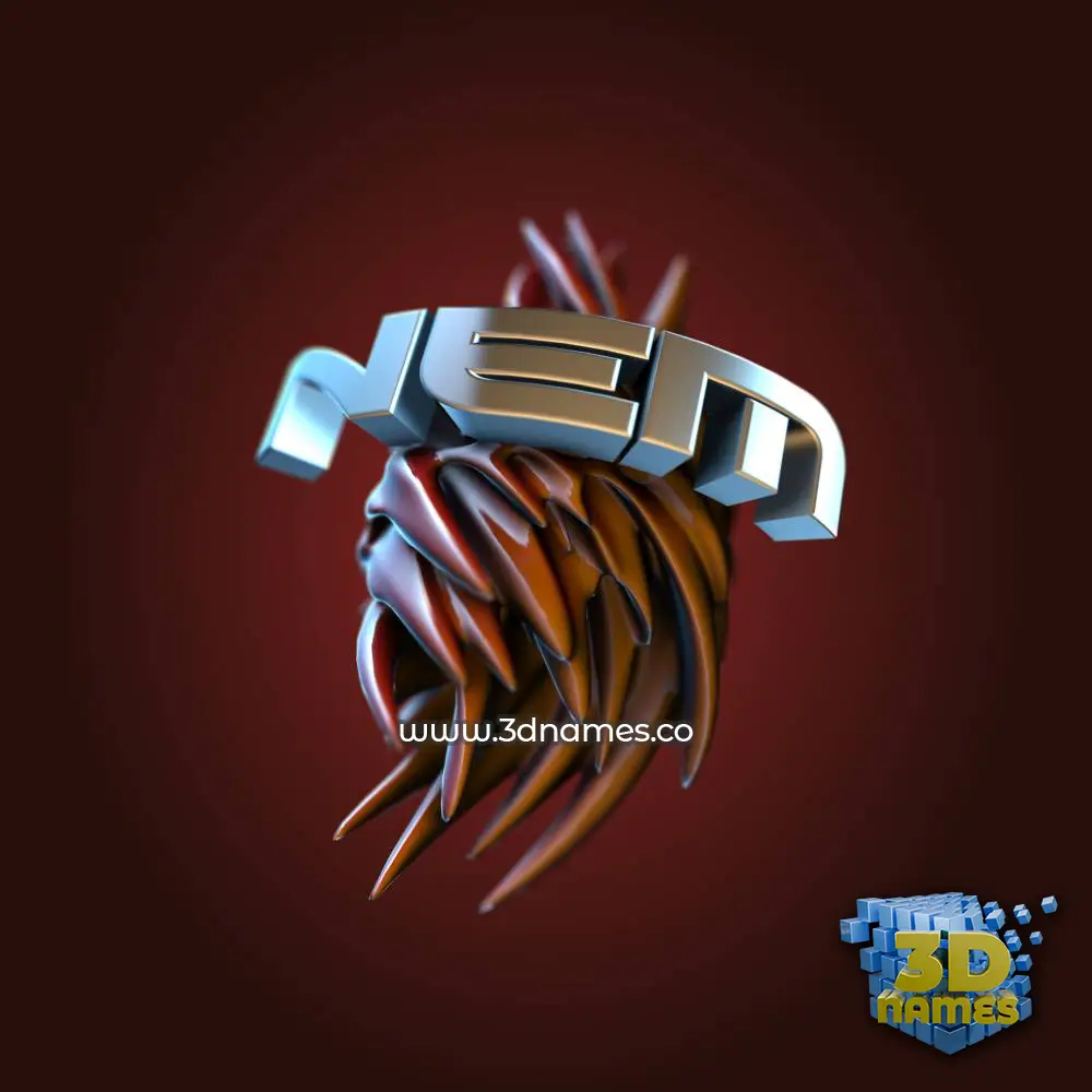 nem in Red Twisted style - 3D name wallpaper