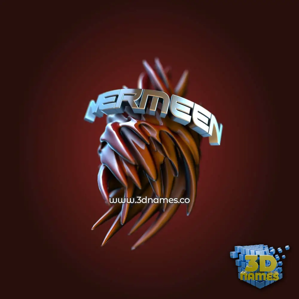 nermeen in Red Twisted style - 3D name wallpaper