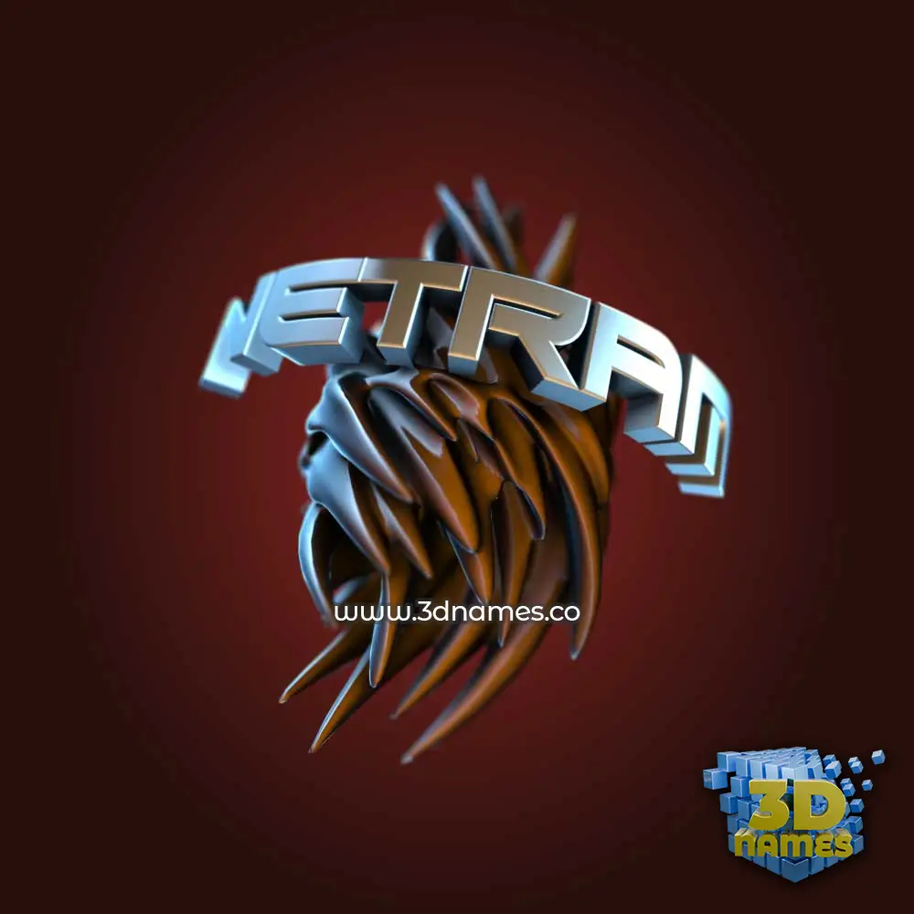 netram in Red Twisted style - 3D name wallpaper