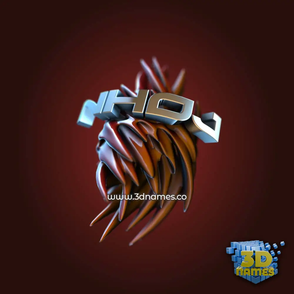 nhoj in Red Twisted style - 3D name wallpaper