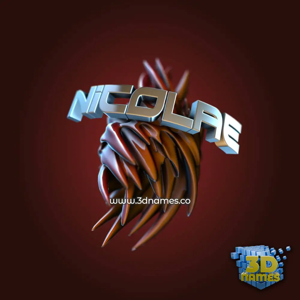 nicolae in Red Twisted style - 3D name wallpaper