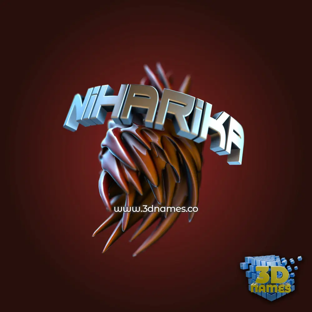 niharika in Red Twisted style - 3D name wallpaper